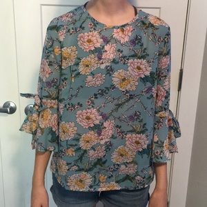 Blue flowery blouse